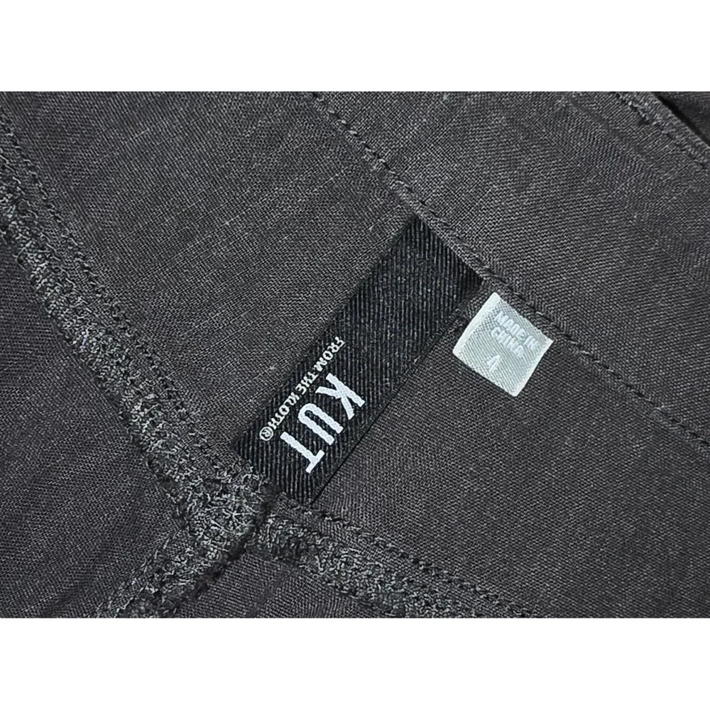 Kut From The Kloth size 4 30x26 Linen Grey Wide Leg Ankle Pants Classic City - Picture 4 of 10